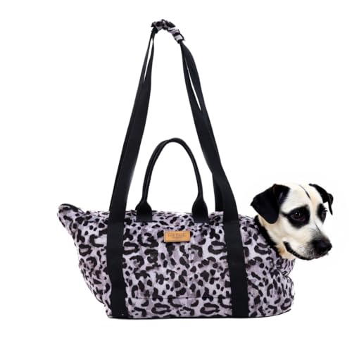 Bo & Flash Hundetragetasche Portland – Design Umhängetasche für kleine Hunde bis 7 Kg – mit Anti Rutsch Beschichtung – Waschbare Tragetasche 44 x 26 x 32 cm – Design Claudelle von bo&flash