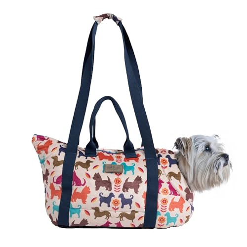 Bo & Flash Hundetragetasche Portland – Design Umhängetasche für kleine Hunde bis 7 Kg – mit Anti Rutsch Beschichtung – Waschbare Tragetasche 44 x 26 x 32 cm – Marielle Dog von bo&flash