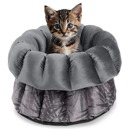 bo&flash Design Katzenbett Ilse – Kuscheliges Katzenbett 45x23 cm – Katzenkörbchen für einen gemütlichen Katzen Schlafplatz – waschbarer Katzenkorb – Flauschiges Katzen Zubehör von bo&flash