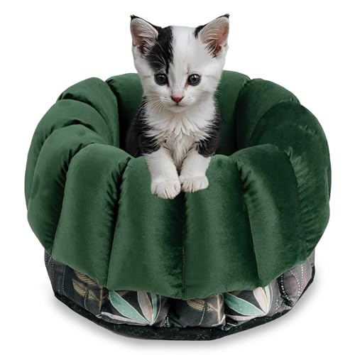 bo&flash Design Katzenbett Max – Kuscheliges Katzenbett 45x23 cm – Katzenkörbchen für einen gemütlichen Katzen Schlafplatz – waschbarer Katzenkorb – Flauschiges Katzen Zubehör von bo&flash