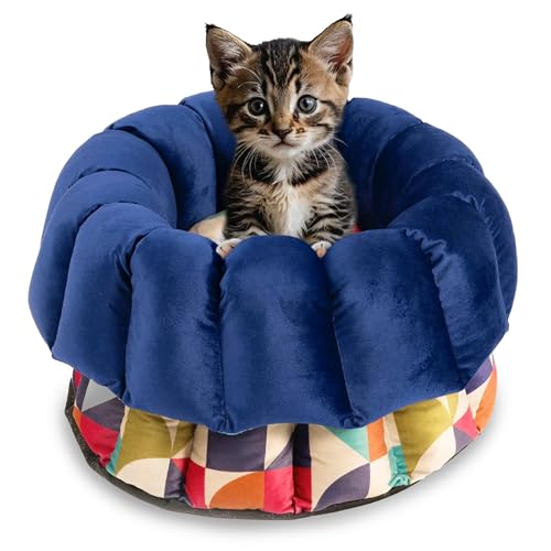 bo&flash Design Katzenbett Michaela – Kuscheliges Katzenbett 45x23 cm – Katzenkörbchen für einen gemütlichen Katzen Schlafplatz – waschbarer Katzenkorb – Flauschiges Katzen Zubehör von bo&flash