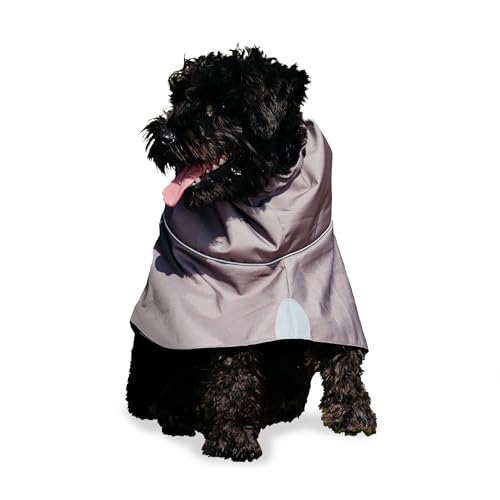 bo&flash Hunderegenmantel Minneapolis “Taupe” Gr.: L – Wasserdichter Hundemantel – Hunde Regenmantel mit reflektierenden Nähten – Komfortable Hunde Regenjacke – Stylisches Design von bo&flash