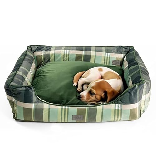 bo&flash Kuscheliges Hundebett Austin “Frank” - M – Hundesofa für kleine Hunde & große Hunde – Design Hundebett waschbar – gelenkschonendes Hundebett mit Anti-Rutsch-Beschichtung von bo&flash