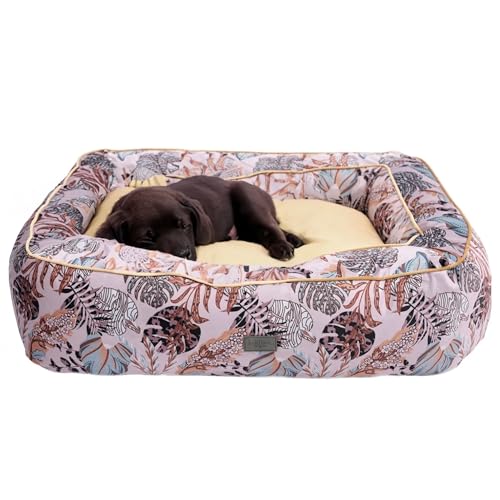 bo&flash Kuscheliges Hundebett Boise “Erdem” - L – Hundesofa für kleine Hunde & große Hunde – Design Hundebett waschbar – gelenkschonendes Hundebett mit Anti-Rutsch-Beschichtung von bo&flash