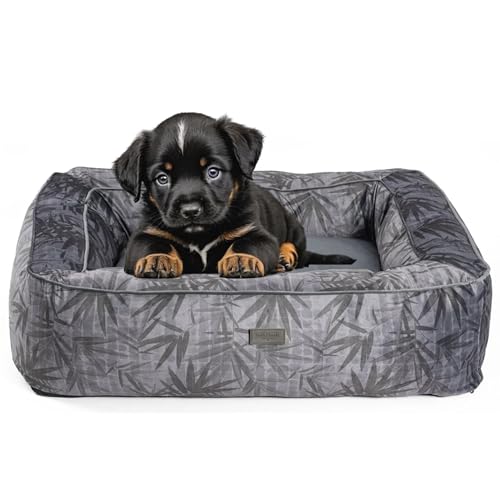 bo&flash Kuscheliges Hundebett Boise “Ilse” - L - Hundesofa für kleine Hunde & große Hunde – Design Hundebett waschbar – gelenkschonendes Hundebett mit Anti-Rutsch-Beschichtung von bo&flash