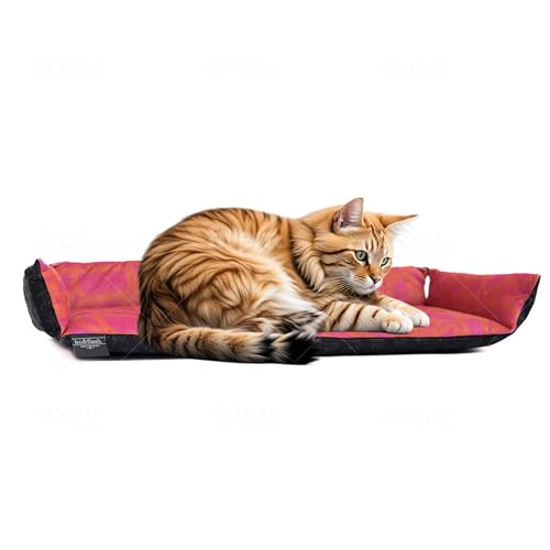 bo&flash Katzen Fensterkissen San Francisco Chouk – Hochwertiges Katzenbett Fenster – Waschbares Katzenkissen 62 × 27 × 10 cm – Katzen Zubehör – Anti-Rutsch-Beschichtung Cat Bed von bo&flash