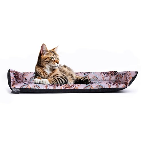 bo&flash Katzen Fensterkissen San Francisco Erdem – Hochwertiges Katzenbett Fenster – Waschbares Katzenkissen 62 × 27 × 10 cm – Katzen Zubehör – Anti-Rutsch-Beschichtung Cat Bed von bo&flash