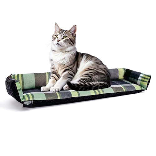 bo&flash Katzen Fensterkissen San Francisco Frank – Hochwertiges Katzenbett Fenster – Waschbares Katzenkissen 62 × 27 × 10 cm – Katzen Zubehör – Anti-Rutsch-Beschichtung Cat Bed von bo&flash