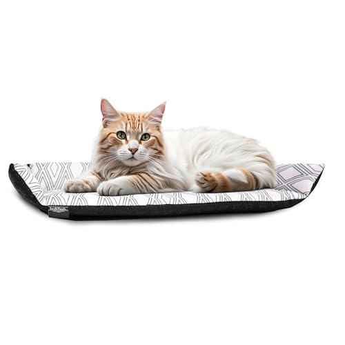 bo&flash Katzen Fensterkissen San Francisco Ruby – Hochwertiges Katzenbett Fenster – Waschbares Katzenkissen 62 × 27 × 10 cm – Katzen Zubehör – Anti-Rutsch-Beschichtung Cat Bed von bo&flash