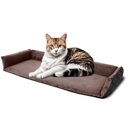 bo&flash Katzen Fensterkissen San Francisco Taube – Hochwertiges Katzenbett Fenster – Waschbares Katzenkissen 62 × 27 × 10 cm – Katzen Zubehör – Anti-Rutsch-Beschichtung Cat Bed von bo&flash