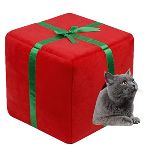 Weihnachtskatzenhöhle, flauschige Katzenhöhle für Indoor-Katzen, einzigartiges Weihnachtsdesign, Katzenhaus für Haustiere, Höhle für Katzenbett von bolix