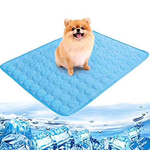 bolukets Kühlmatte Hunde Katzen Groß Kühl Hundematte Bett Ungiftiges Gel Selbstkühlende Kühldecke Kühlkissen Wiederverwendbare Waschbar Kaltgelpad Haustier Matte Hundedecke Eismatte(Blau，60x50cm) von bolukets