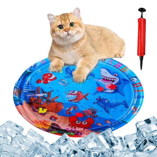 borek Katze Sensorische Wassermatte, Verdickter Sensor Wasser Katze Spielmatte, Aufblasbare Wasser Bauch Zeit Matte, Wasserfüllbare Katze Hund Kühlmatten, Verdicken Spielen Wasser Sensorisches Pad für von borek