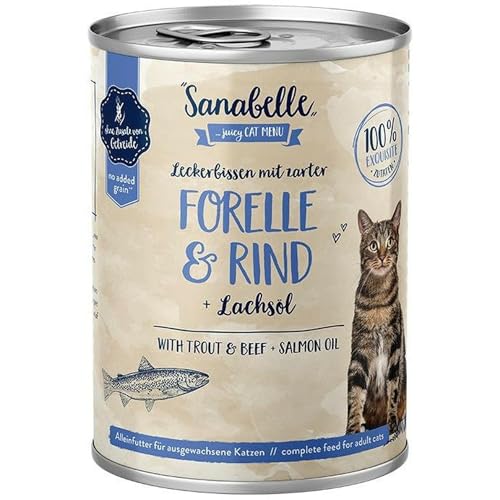 Sanabelle Nassfutter Leckerbissen mit Forelle & Rind | 6 x 400 g | 2.4 kg von bosch TIERNAHRUNG