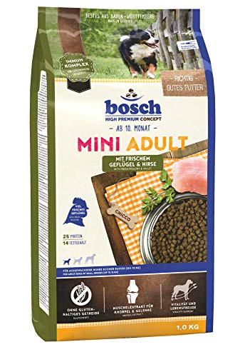 bosch HPC Mini Adult mit frischem Geflügel & Hirse | Hundetrockenfutter für ausgewachsene Hunde kleiner Rassen, 5 x 1 kg von bosch TIERNAHRUNG