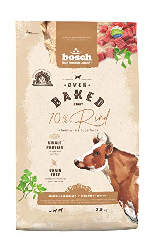 bosch HPC Oven Baked Rind | Im Ofen gebackenes Hundefutter für ausgewachsene Hunde aller Rassen | Single Animal Protein | grain-free | 1 x 2.5 kg von bosch TIERNAHRUNG