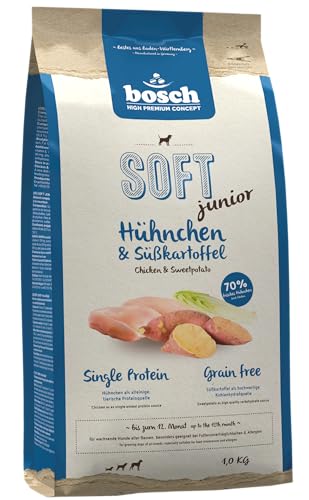 bosch HPC SOFT Junior Hühnchen & Süßkartoffel | halbfeuchtes Hundefutter für wachsende Hunde aller Rassen | Single Protein | grain-free | 1 x 1 kg von bosch TIERNAHRUNG