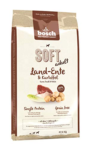 bosch HPC SOFT Land-Ente & Kartoffel | halbfeuchtes Hundefutter für ausgewachsene Hunde aller Rassen | Single Protein | grain-free | 1 x 12.5 kg von bosch TIERNAHRUNG
