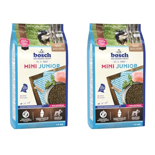 Bosch HPC Mini Junior | Hundetrockenfutter zur Aufzucht Kleiner Rassen (bis 15 kg) | 1 x 1 kg (Packung mit 2) von bosch TIERNAHRUNG