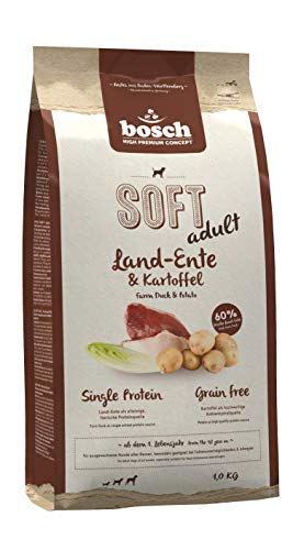 bosch HPC SOFT Land-Ente & Kartoffel | halbfeuchtes Hundefutter für ausgewachsene Hunde aller Rassen | Single Protein | grain-free | 1 x 1 kg von bosch TIERNAHRUNG