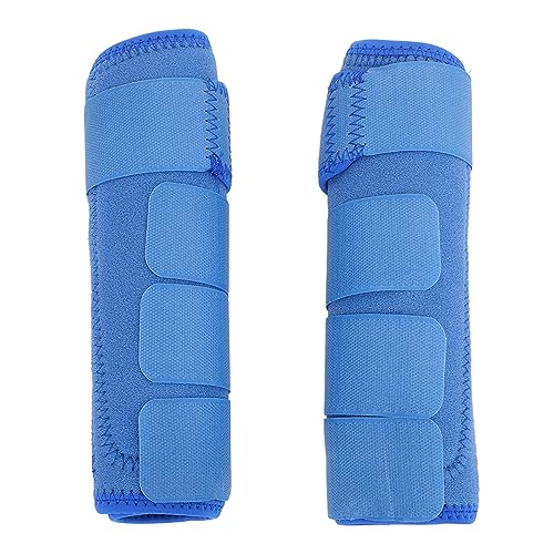 1 Paar Pferde-Sportstiefel, blau, schützende, atmungsaktive Hakenschlaufen-Beinstiefel für Reitaktivitäten (L) von botzi