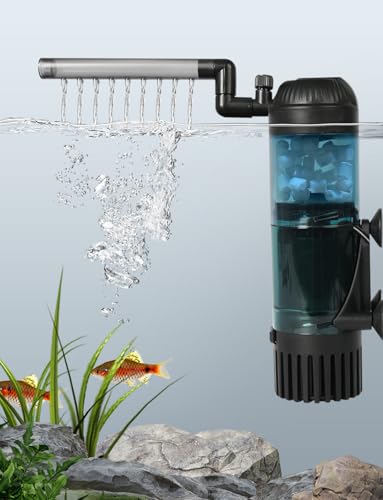 boxtech Aquarienfilter,Internerfilter Einstellbarer Tauchfilter 300 L/H (USB,1W) von boxtech