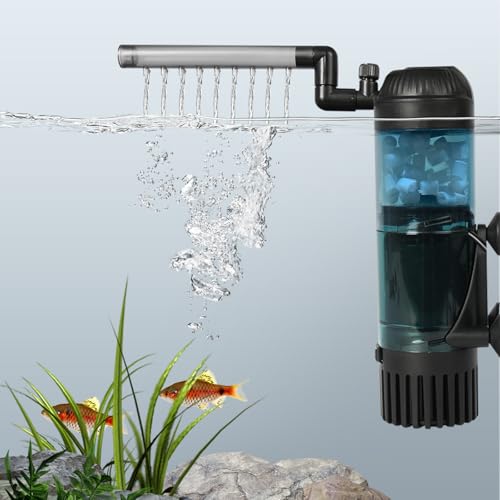 boxtech Aquarienfilter,Internerfilter Einstellbarer Tauchfilter 300 L/H (USB,1W) von boxtech