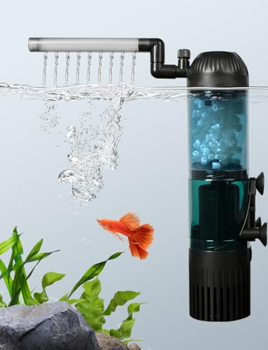 boxtech Interner Filter, Aquarienfilter (6W) Einstellbarer Tauschfilter Schwammfilter 500 L/H von boxtech