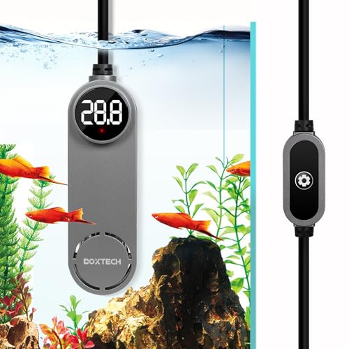 boxtech Mini-Aquarienheizung, 50 W, einstellbare Temperatur, Aquarium, mit Temperaturanzeige für Fischtanks und Aquarien, 10 – 40 l von boxtech