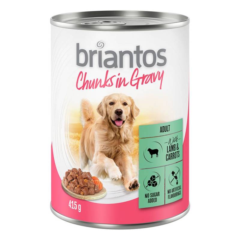 20 + 4 gratis! Briantos Chunks in Gravy 24 x 415 g - Lamm und Karotte von briantos