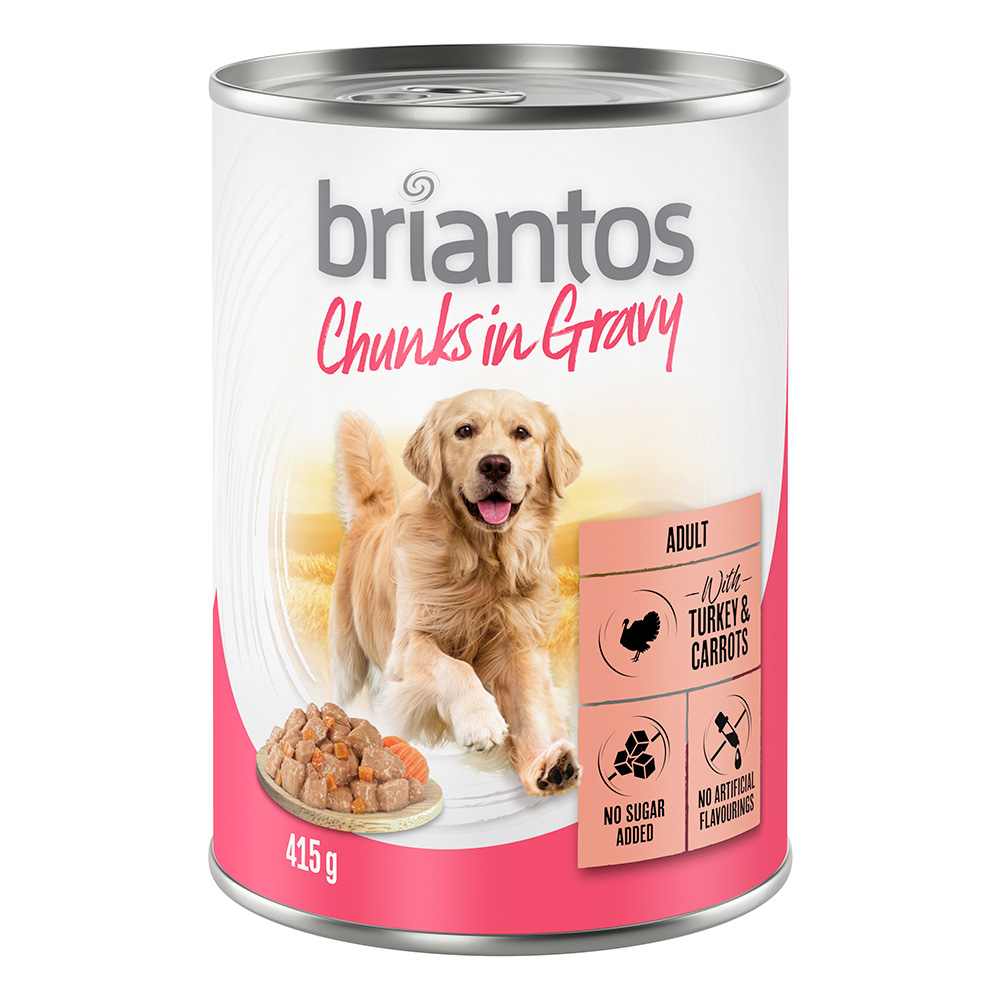 20 + 4 gratis! Briantos Chunks in Gravy 24 x 415 g - Pute und Karotten von briantos