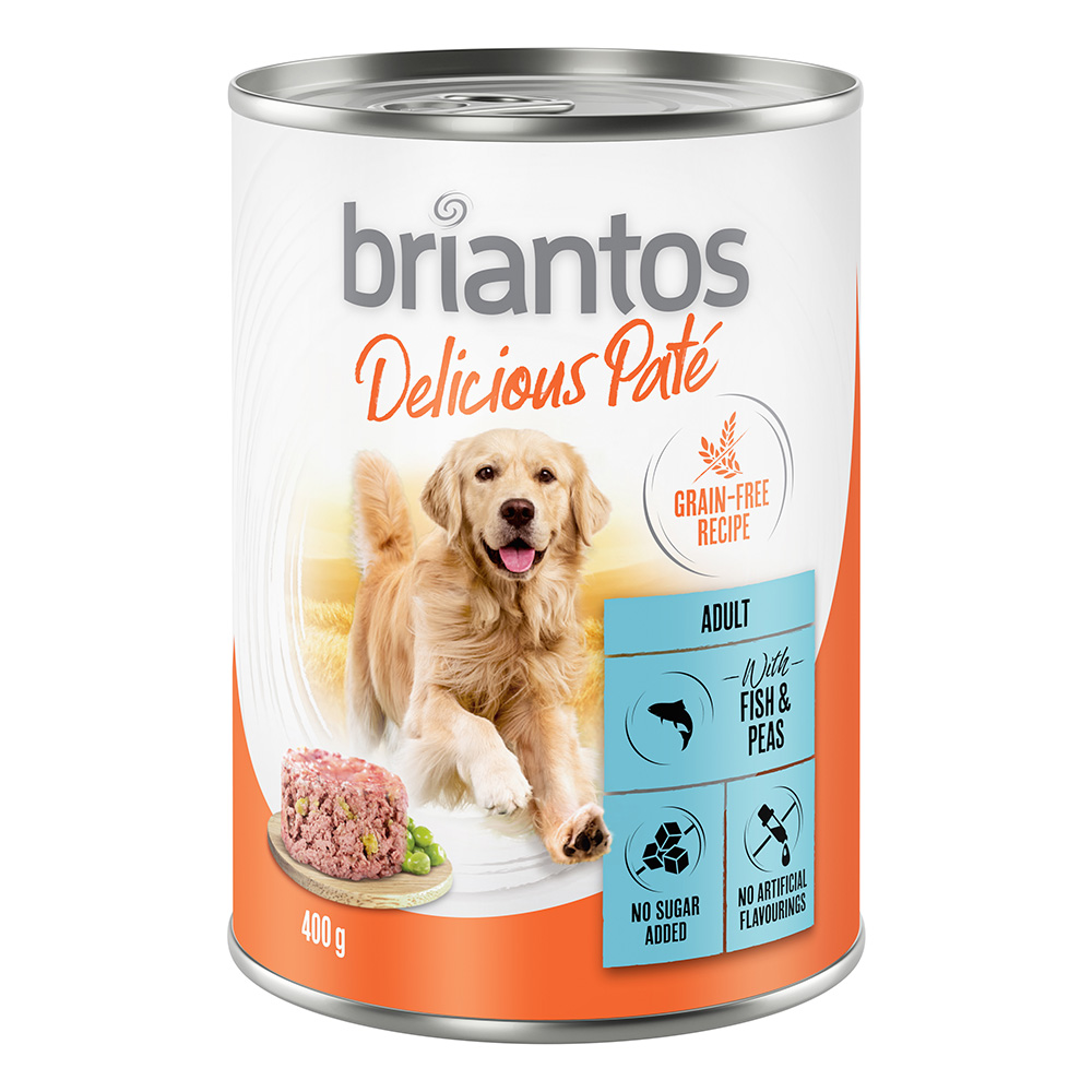 20 + 4 gratis! Briantos Delicious Paté 24 x 400 g - Fisch und Erbsen von briantos