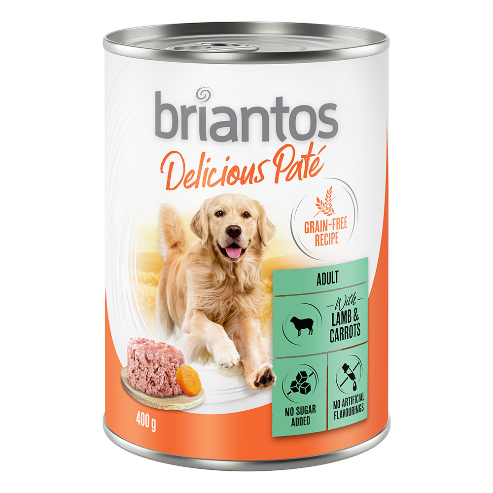 20 + 4 gratis! Briantos Delicious Paté 24 x 400 g - Lamm und Karotten von briantos