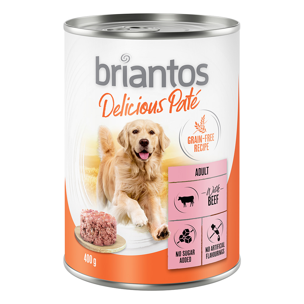 20 + 4 gratis! Briantos Delicious Paté 24 x 400 g - Rind von briantos