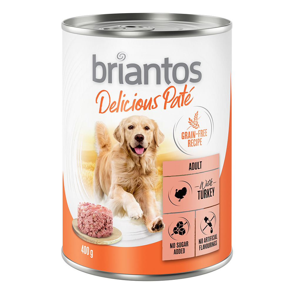 20 + 4 gratis! Briantos Delicious Paté 24 x 400 g - Truthahn von briantos