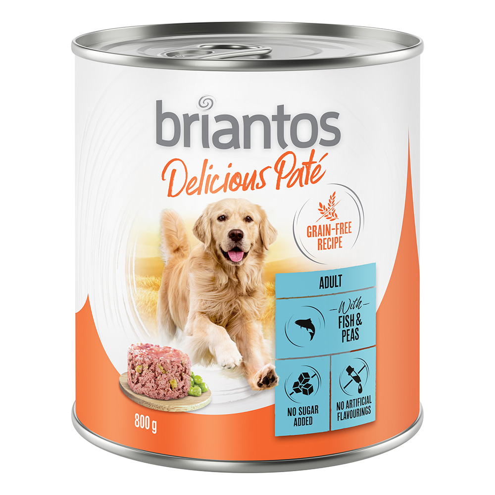 20 + 4 gratis! Briantos Delicious Paté 24 x 800 g - Fisch und Erbsen von briantos