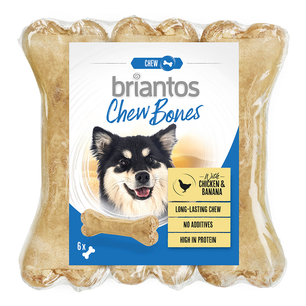 Briantos Chew Bones Huhn & Banane für Hunde - 12 x 12 cm (660 g) von briantos