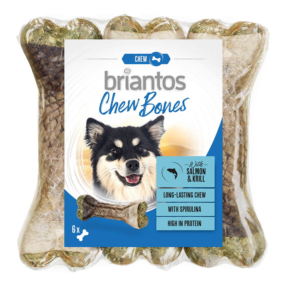 Briantos Chew Bones Lachs & Krill für Hunde - 12 x 12 cm (660 g) von briantos