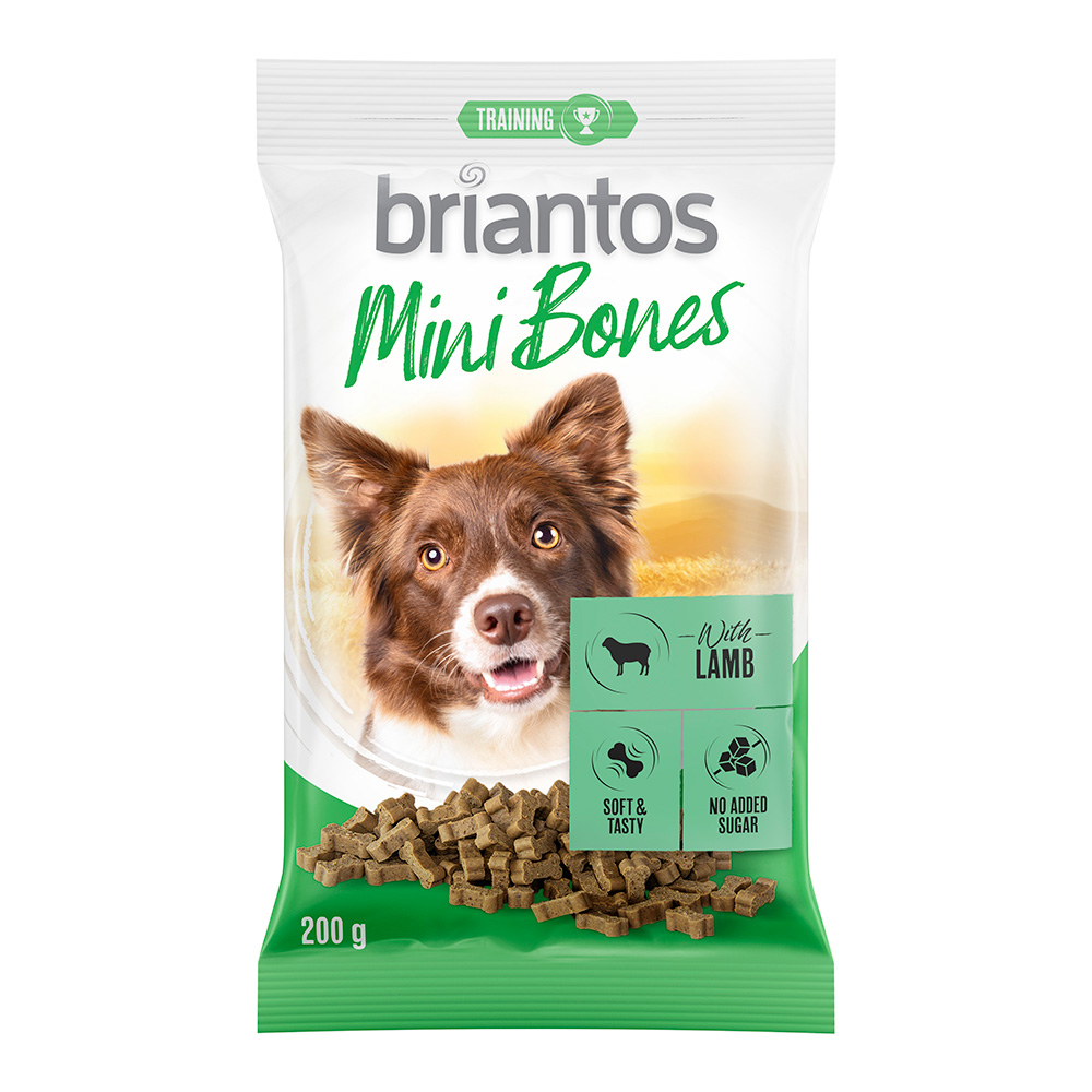 Briantos Mini Bones für Hunde - Mixpaket: 4 x 200 g (Lamm, Lachs, Pansen, Geflügel) von briantos