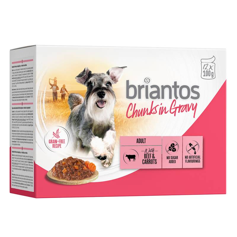 Sparpaket Briantos Chunks in Gravy 48 x 100 g - Rind & Karotten von briantos