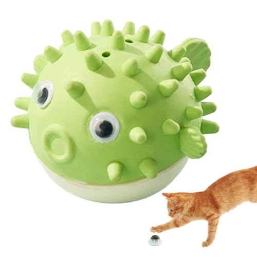 Katzen Katzenminzenkugeln - Wandmontierter Katze Lick Ball, Süße Pufferfisch -geformte Katzenfischrolle | Indoor -Spiel Kätzchenzähne Reinigung Spielzeug, Rotierende Katzenkauenspielzeug Für Stressabb von brooksnaji