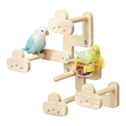 Sittich Sitzstange - Vogel Kletterstand mit Futternapf | Käfigzubehör Schaukel Spielzeug Für Ruheplatz Draußen Unzertrennliche Spielen Zuhause Drinnen Bewegung Sittich Sitzstange - Vogel Kletterstand mit Futternapf | Käfigzubehör Schaukel Spielzeug Für Ruheplatz Draußen Unzertrennliche Spielen Zuhause Drinnen Bewegung von brooksnaji