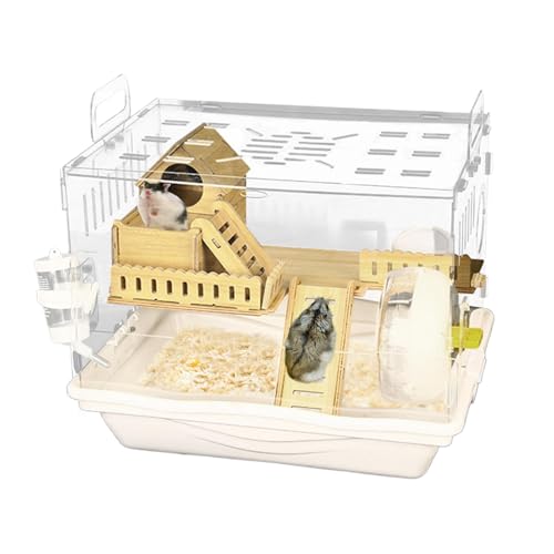 brooksnaji Clear Hamster Cage, CAGE CAMPIO | Transparenter Beobachtungskäfig für Haustiere | Atmungsaktives Haustier-Wohnaccessoires Kesilenunterkünfte für Familien, Freunde von brooksnaji