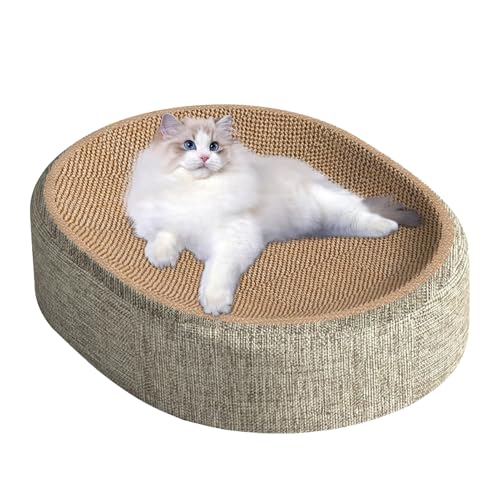 für Katzen – Kratzbett aus Sisal für Katzen – rutschfeste Unterseite zum Schutz von Möbeln für Ruhe und aktives Spielen in der Wohnung für Katzen – Kratzbett aus Sisal für Katzen – rutschfeste Unterseite zum Schutz von Möbeln für Ruhe und aktives Spielen in der Wohnung von brooksnaji