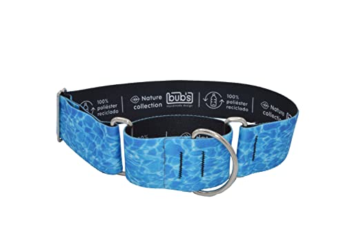 BUB'S Nature Collection Martingale Halskette aus 100 % recyceltem Polyester mit von Natur inspiriertem Druck (XL, Aqua) von bub's