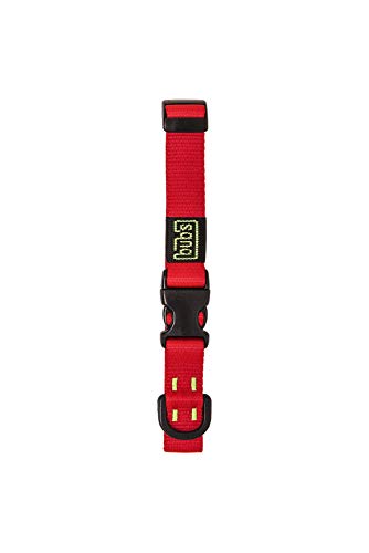 Bub´s Halsband Mittel mit Schnellverschluss. Masse des Halsumfangs des Hundes: 34 – 53 cm. (Rot) von bub's