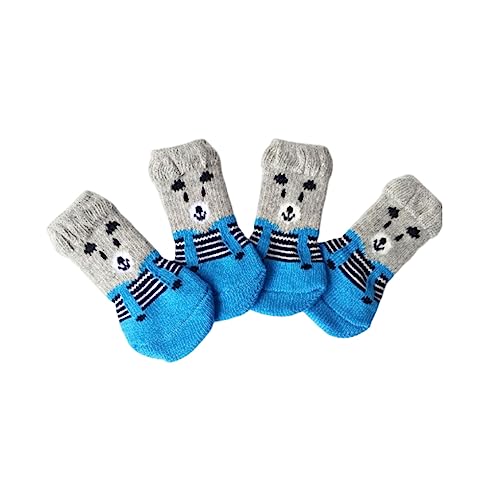 budiniao 4PCS Hundesocken Traktionskontrolle Weiche Hundeschuhe Universal verhindern Schmutz Pfotenschutz Mittelgroße Tiere Indoor Outdoor, 7.5 x 3 x 1 cm 1 von budiniao