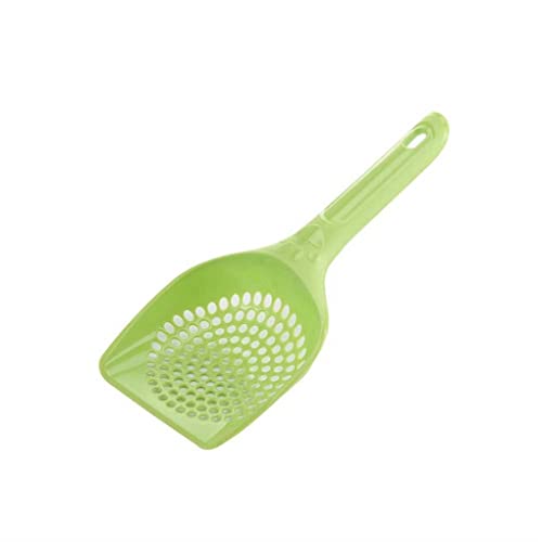 budiniao 6 Stück Wohnzimmer Schlafzimmer Haustier Katzentoilette Scoop Sortiment Tier Tragbare Langstiel Spaten Scooper Reinigungswerkzeug, Grün, Kleines Loch von budiniao