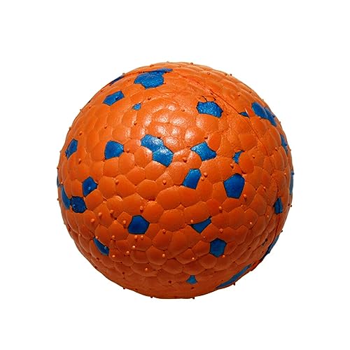 budiniao Beißspielzeug für Hunde mit glatter Oberfläche – Bissfeste PC Spielzeugbälle mit sauberer und unregelmäßiger Sprungkraft, interaktive Produkte für Haustiere, Orangeblau, 7cm von budiniao