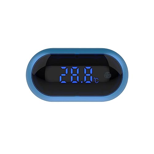 budiniao Fisch Aquarium Thermometer, LED Digitalanzeige, Sensor, externes Temperaturmessgerät, Celsius, batteriebetrieben, Haushalt, Kunststoff, Blau von budiniao